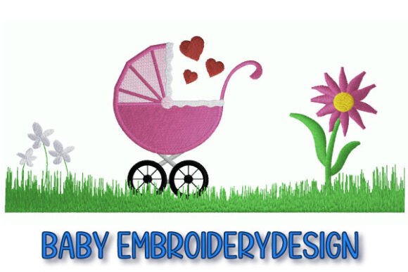 Review: Baby Stroller on Grass Embroidery Design