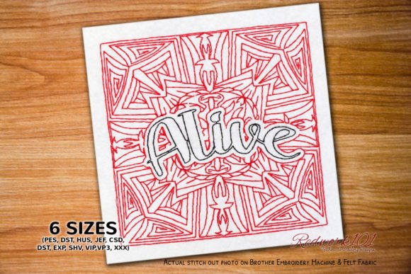 Reviewing Alive Word Redwork Embroidery for Boutique Apparel