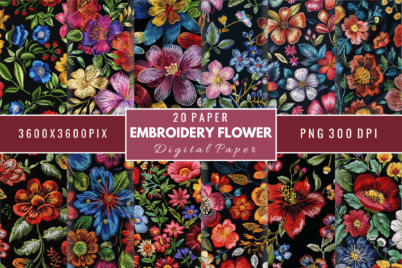 Reviewing Embroidery Flower Seamless Digital Paper