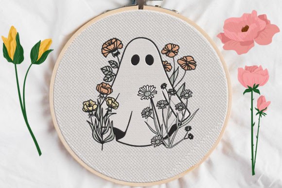 Reviewing Flower Ghost Embroidery for Halloween Projects