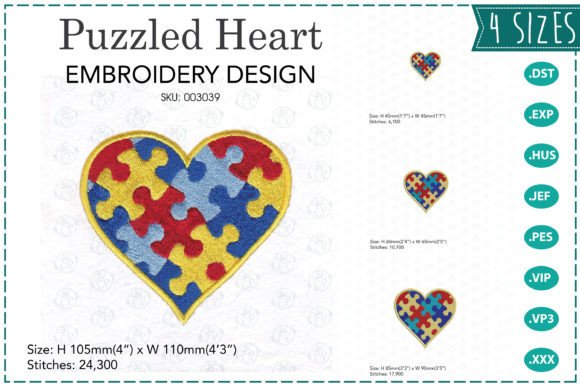 Reviewing the Puzzled Heart Embroidery Design
